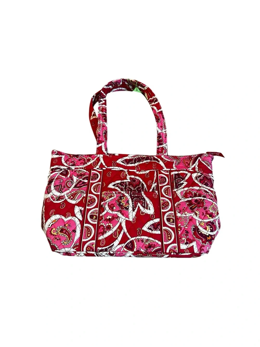 Vera Bradley Mandy Quilted Tote Bag Pink Red Rosy Posies Travel City Casual